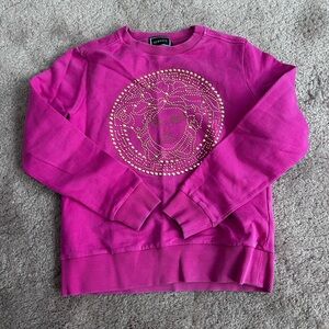 Versace kids Pink Medusa Embellished Sweatshirt Girls 10